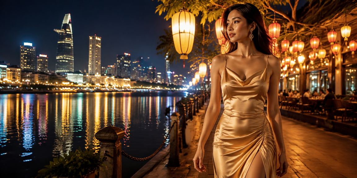 Cảnh chợ đêm TP. Hồ Chí Minh sôi động gợi nhớ trải nghiệm theo dõi thể thao trực tuyến về đêm